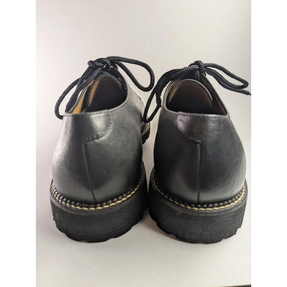 H.S. Trask Gallatin H1001 Men's 8M Black Leather Oxford Lug Sole Plain Toe Shoes